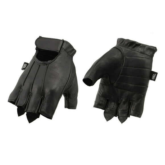 M Boss Motorcycle Apparel BOS37500 Mens Black Thermal Lined Padded Back Gauntlet Gloves with Reflective Piping 